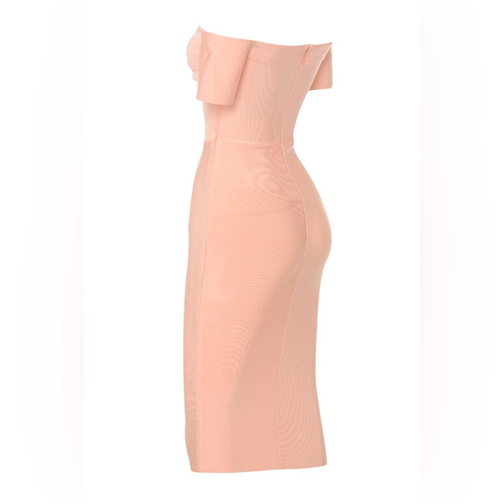 🆕HOUSE OF CB Celia Peach Wire Bandage Dress - Picture 3 of 6